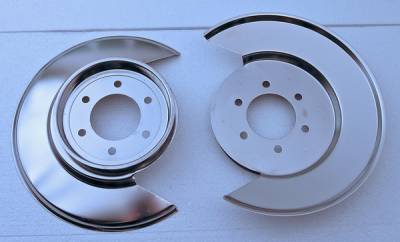 Rugged Ridge Brake Dust Shield with 6 Bolt Caliper Plate - Pair - Stainless Steel - 11121-01