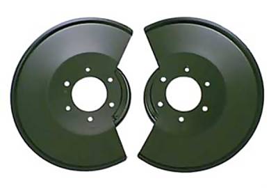 Omix Brake Rotor Splash Shield with 2 Bolt Caliper Plates - Black Powder - 11212-02