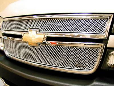 Chevrolet Silverado MX Series Silver Upper Grille - 2PC - CHE-1506-S