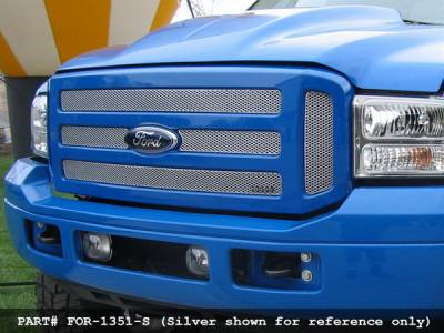 Ford Excursion MX Series Black Upper Insert Grille - 6PC - FOR-1351-B