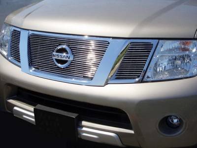 Nissan Frontier BG Series Black Billet Upper Grille - With Logo Cut Out - 3PC - NIS-1526-BAO