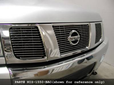 Nissan Armada BG Series Black Billet Upper Grille - Without Logo Opening - 3PC - NIS-1550-BAC