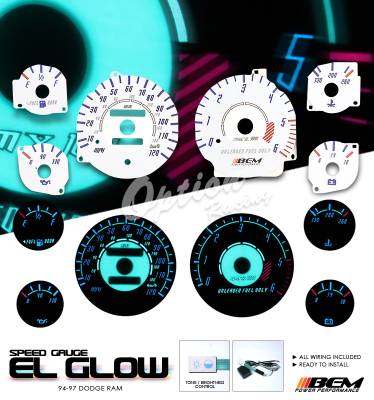 Dodge Ram Option Racing Indiglo Gauge Face Overlay Set - 58-17107