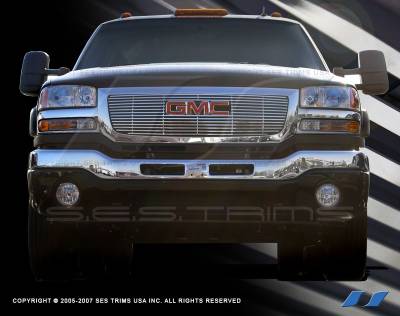 GMC Sierra SES Trim Billet Grille - 304 Chrome Plated Stainless Steel - CG104