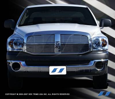 Dodge Ram SES Trim Billet Grille - 304 Chrome Plated Stainless Steel - CG144