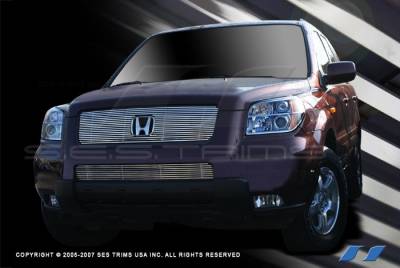 Honda Pilot SES Trim Billet Grille - 304 Chrome Plated Stainless Steel - Top - CG192
