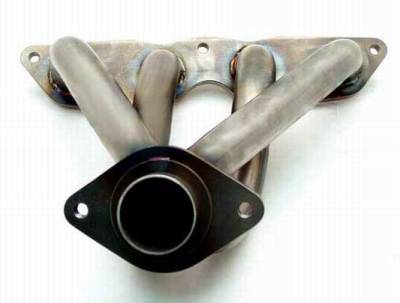 Brushed Stainless Steel Turbo Exhaust Manifold - Blue - MTM6007B