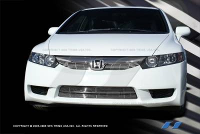 Honda Civic 4DR SES Trim Billet Grille - 304 Chrome Plated Stainless Steel - Top - CG211
