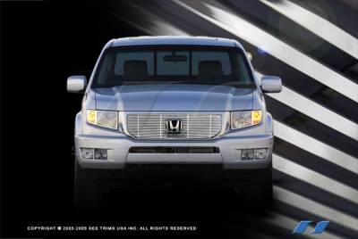 Honda Ridgeline SES Trim Billet Grille - 304 Chrome Plated Stainless Steel - Top - CG214A