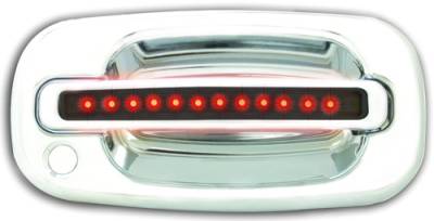 GMC Sierra IPCW LED Door Handle - Front - Chrome - Both Sides with Key Hole - 1 Pair - CLR99S18F