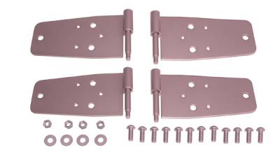 Rugged Ridge Door Hinge Kit - For Use with Full Doors - 4 Piece - No Drilling - Stainless Steel - Front - 11185-2