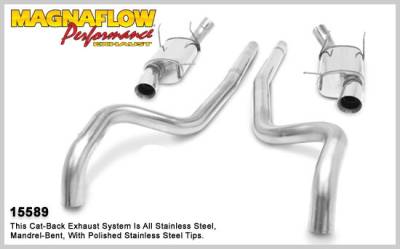 Ford Mustang Magnaflow Street Series Cat -Back Exhaust System - Split Dual - with Polished Tips - 3 Inch - 15589