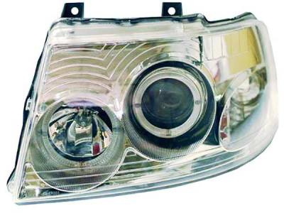 I-Tech Chrome Housing Headlights with Halo Ring and Clear Lights - 02AZFE03PCC