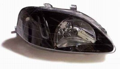 I-Tech JDM Black Housing Headlights with Crystal Clear Lights - 02AZHC99B