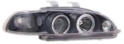 I-Tech Black Housing Headlights with Halo Ring and Clear Lights - 1PC - 02ITHC924DPBC