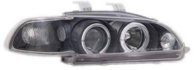 I-Tech Projector Headlights with Black Housing and Halo Ring and Clear lights - 1PC - 02ITHC92PBCRIM