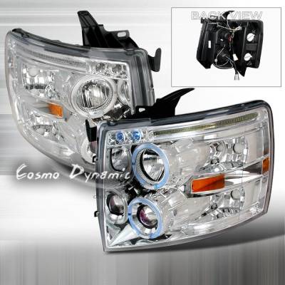 Silverado Headlights Dual Halo Chr