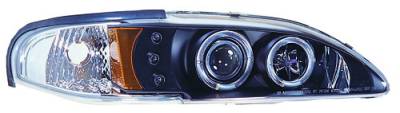 Ford Mustang IPCW Headlights - Projector with Rings & Corners with Amber Reflector - 1 Pair - CWS-519B2