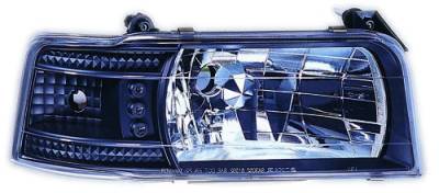 Ford Bronco IPCW Headlights - Diamond Cut with Corners - 1 Pair - CWS-530B2