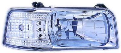 Ford Bronco IPCW Headlights - Diamond Cut with Corners - 1 Pair - CWS-530C2