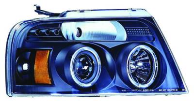 Ford F250 IPCW Headlights - Projector with Rings with Amber Reflector - 1 Pair - CWS-538B2