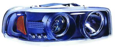 GMC Yukon IPCW Headlights - Projector with Rings with Amber Reflector - 1 Pair - CWS-609B2