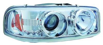 GMC Yukon IPCW Headlights - Projector with Rings with Amber Reflector - 1 Pair - CWS-609C2