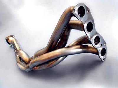 4-2-1 Brushed Stainless Steel Exhaust Header - 1PC Blue - AHS6514B