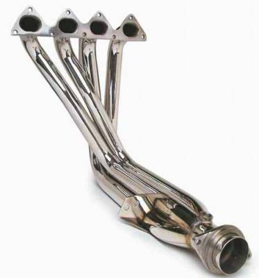 4-1 Brushed Stainless Steel Race Exhaust Header - 1PC Blue - AHS6612B