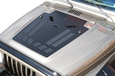 Hyline Offroad - Jeep Wrangler Hyline Louvered Hood Panel For Single Window Washer Port Models - TJ-50HLP - Image 2