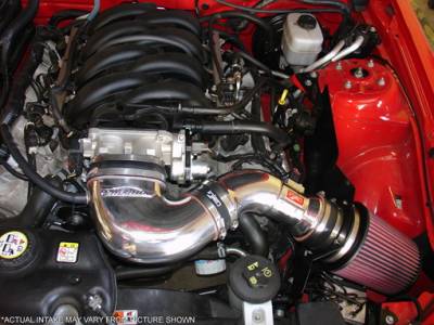 Ford Mustang Injen Power-Flow Series Air Intake System - Wrinkle Black - PF9025WB