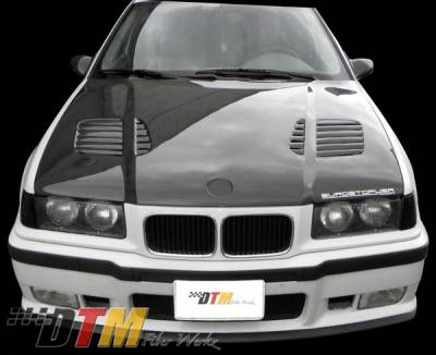 DTM Fiberwerkz - BMW 3 Series 4DR DTM Fiberwerkz GTR Vented Style Hood - FRP - E36-GTR-VENT - Image 4
