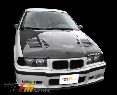 BMW 3 Series 4DR DTM Fiberwerkz GTR Vented Style Hood- CFRP - E36-GTR-VENT