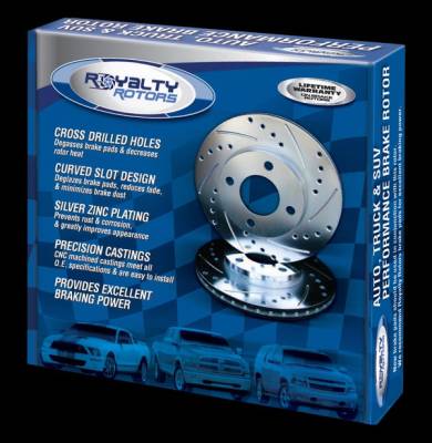 Royalty Rotors - Volvo 740 Royalty Rotors Slotted & Cross Drilled Brake Rotors - Front - Image 3