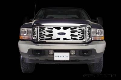 Ford F350 Superduty Putco Flaming Inferno Stainless Steel Grille - 89105