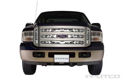 Ford F250 Superduty Putco Flaming Inferno Stainless Steel Grille - 89155
