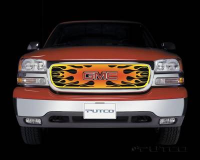 GMC Sierra Putco Flaming Inferno Stainless Steel Grille - 4 Color - 89302