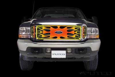 Ford F350 Superduty Putco Flaming Inferno Stainless Steel Grille - 4 Color - 89305