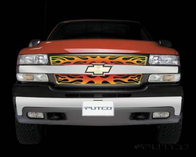 Chevrolet Silverado Putco Flaming Inferno Stainless Steel Grille - 4 Color - 89307