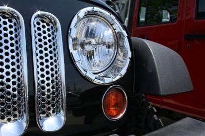 Putco - Jeep Wrangler Putco Chrome Trim Grille Covers - 400523 - Image 2
