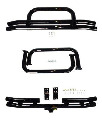 Rugged Ridge Tubular Bumper Nerf Bar Kit - Black Powdercoated - 11501-03
