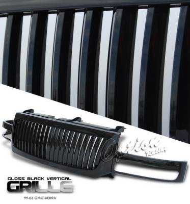 GMC Sierra Option Racing Black Grille - Vertical Style - Black - 65-15263
