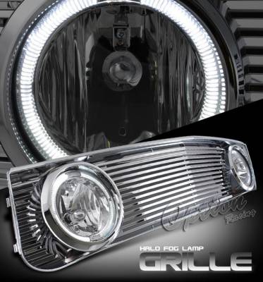 Ford Mustang Option Racing Chrome Grille with Foglight Opening - Billet - Chrome - 1PC - 65-18312