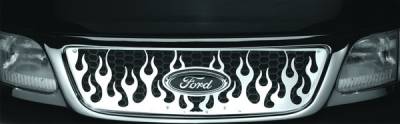 Ford F250 Pilot Stainless Steel Flame Honeycomb Grille Insert - 1PC - SG-242