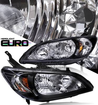 Honda Civic Option Racing Projector Headlights - Black - 10-20277