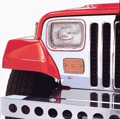 Rugged Ridge Stone Guard Kit - Head Light Protectors - 6 Piece - Stainless - 11102-02