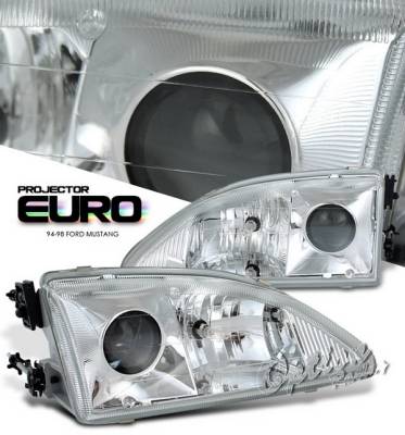 Ford Mustang Option Racing Projector Headlights - Chrome - 11-18169