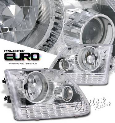 Ford Expedition Option Racing Projector Headlights - Chrome Euro Style - 11-18321