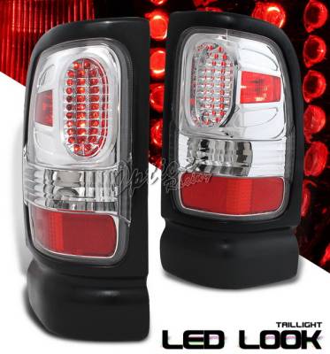 Dodge Ram Option Racing Taillights LED Look - Chrome Diamond Cut - 17-17365