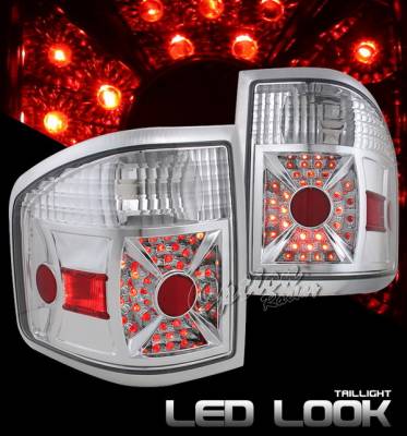 Ford F150 Option Racing Taillights LED Look - Chrome Diamond Cut - 17-18369
